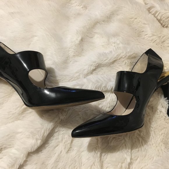 Michael Kors Sivian Sling Black patent Heels 6.5 - Picture 2 of 8